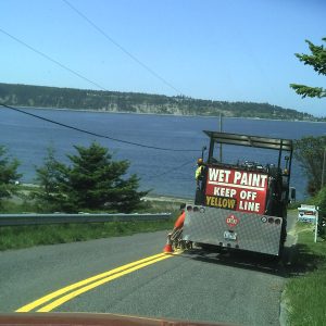 We provide quality work. Therefore, we have quality equipment. Above all, safety is put first, consequently, Wet Paint trucks help keep roads safe while working.