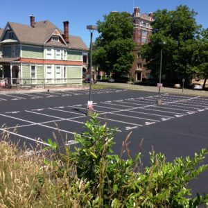 Dayrl Graves Parking lot in Spokane. Firstly, we did Crack Fil. Secondly, we Seal coated. Lastly, we striped. In conclusion, call us today for quality work.